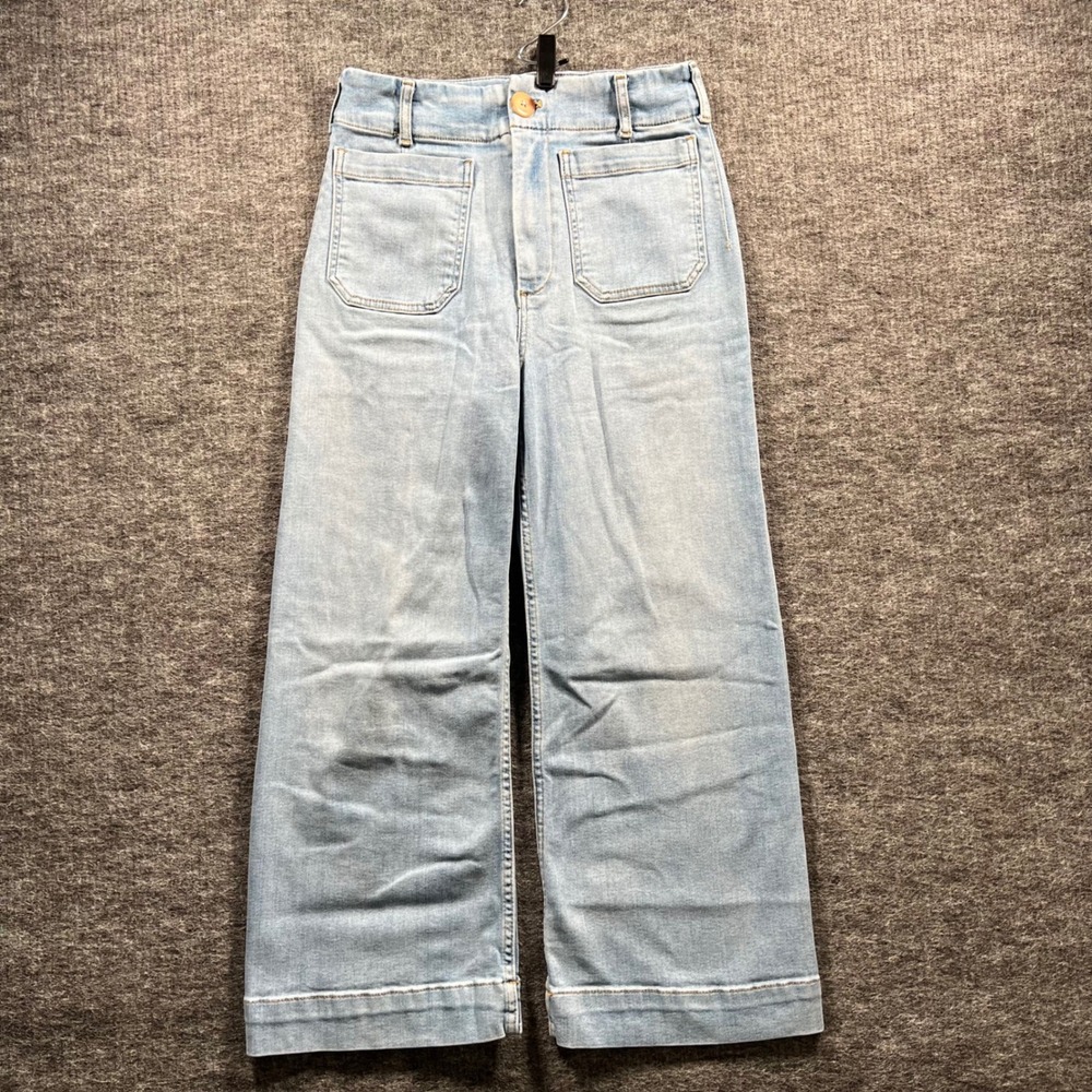 Maeve Anthropologie The Colette Wide Leg Jeans Light Wash Blue Size 26